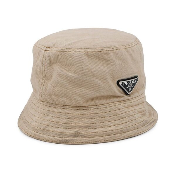 Prada Hat Triangle Logo Cotton XL Hat